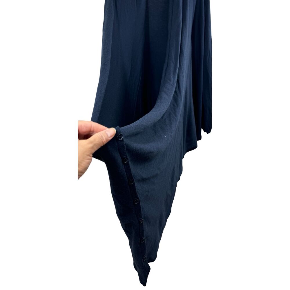 Alice + Olivia Blue Long Sleeve Wrap Cardigan Sweater Size M Asymmetrical Wool - Picture 7 of 14
